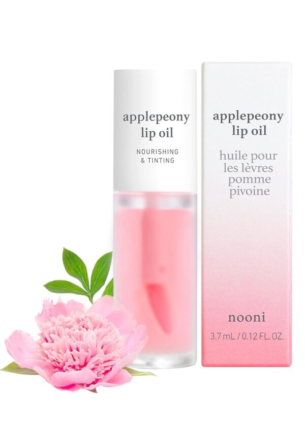 NOONI Korean Vegan Lip Oil - Applepeony, 0.12 Fl. Oz + Korea... - Image 3