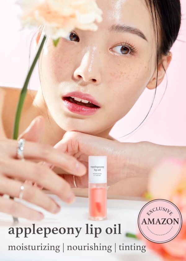 NOONI Korean Vegan Lip Oil - Applepeony, 0.12 Fl. Oz + Korea... - Image 4