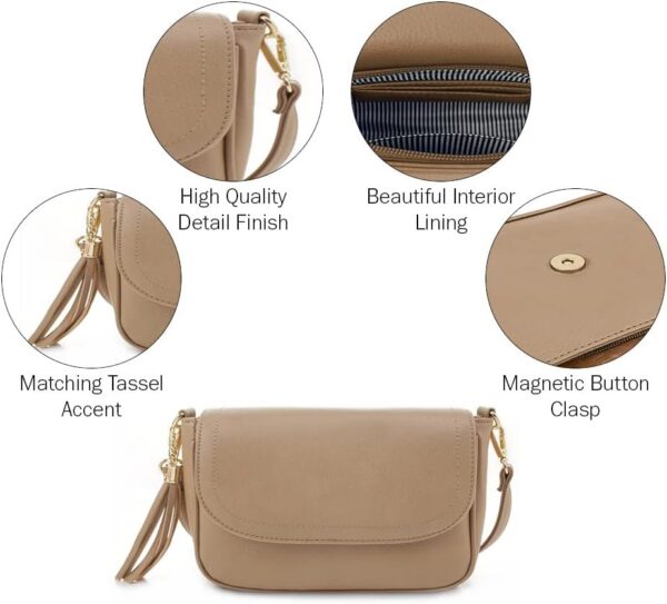 EVVE Small Crossbody Bags for Women Trendy Flap Saddle Purse... - Image 6