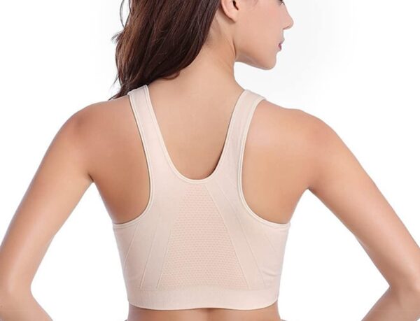 Hiking Gril Women's Zip Front Sports Bra Wireless Post-Surge... - Image 6