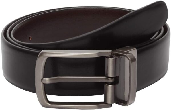 Mens Vegan Leather Reversible Formal Belt - SIBAGO18, Black,... - Image 2