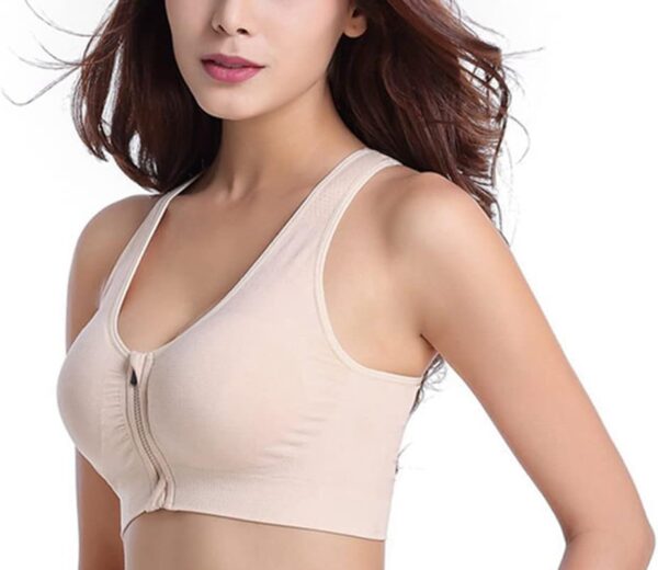 Hiking Gril Women's Zip Front Sports Bra Wireless Post-Surge... - Image 4