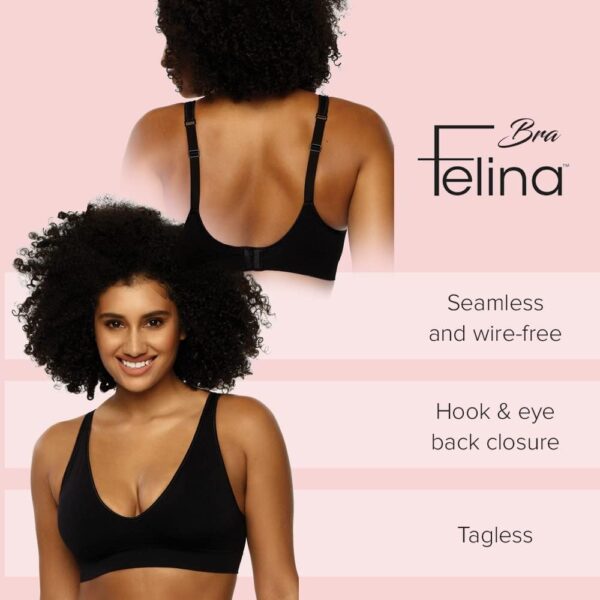 Felina Women's Wire-Free Seamless Bra with Removable Pads - ... - Image 4