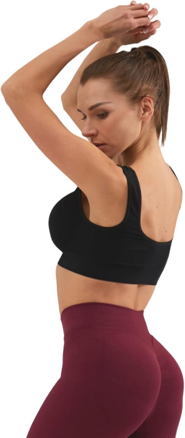 Seamless Sports Bras for Women 3 Pack,Wireless Bras Low Impa... - Image 4
