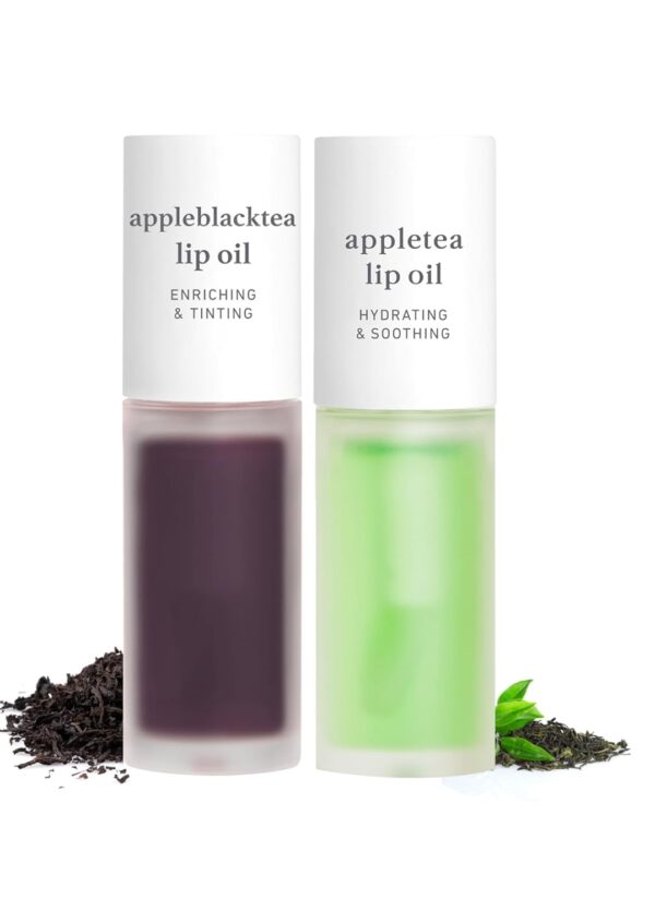 NOONI Korean Vegan Lip Oil - Appleblacktea, 0.12 Fl Oz + Kor... - Image 2