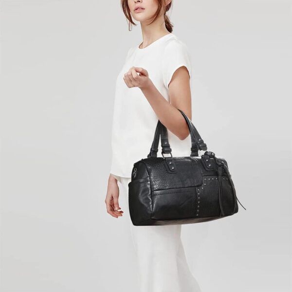Dasein Women Soft Vegan Leather Barrel Bags Large Hobo Top H... - Image 7