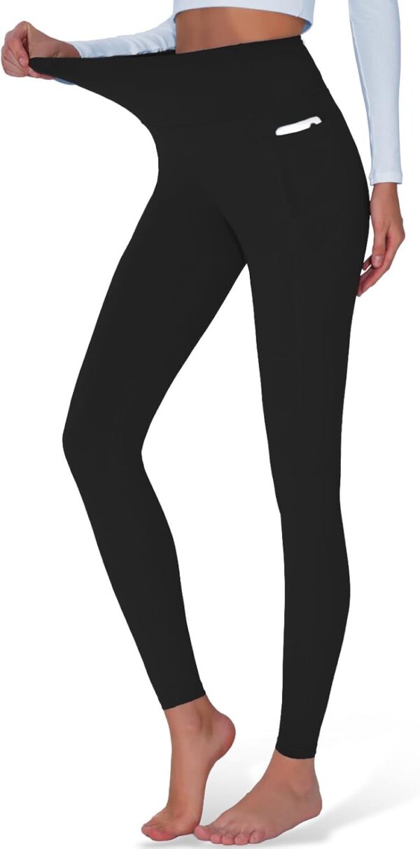 High Waisted Yoga Pants with Pockets, Tummy Control Workout ... - Image 2