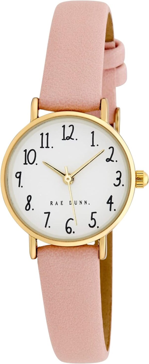 Rae Dunn Women's Megan 26mm Round Face Vegan Leather Strap W... - Image 3