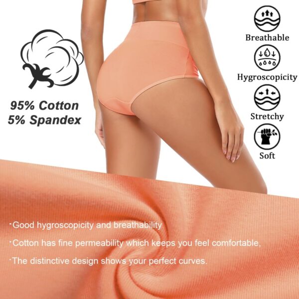 Molasus Women's Cotton Underwear High Waisted Full Coverage ... - Image 3