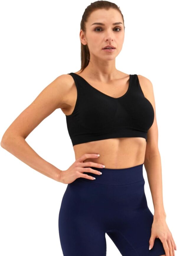 Seamless Sports Bras for Women 3 Pack,Wireless Bras Low Impa... - Image 3
