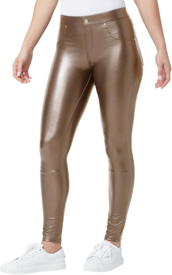 HUE Women's Faux Leather Leggings - Image 4