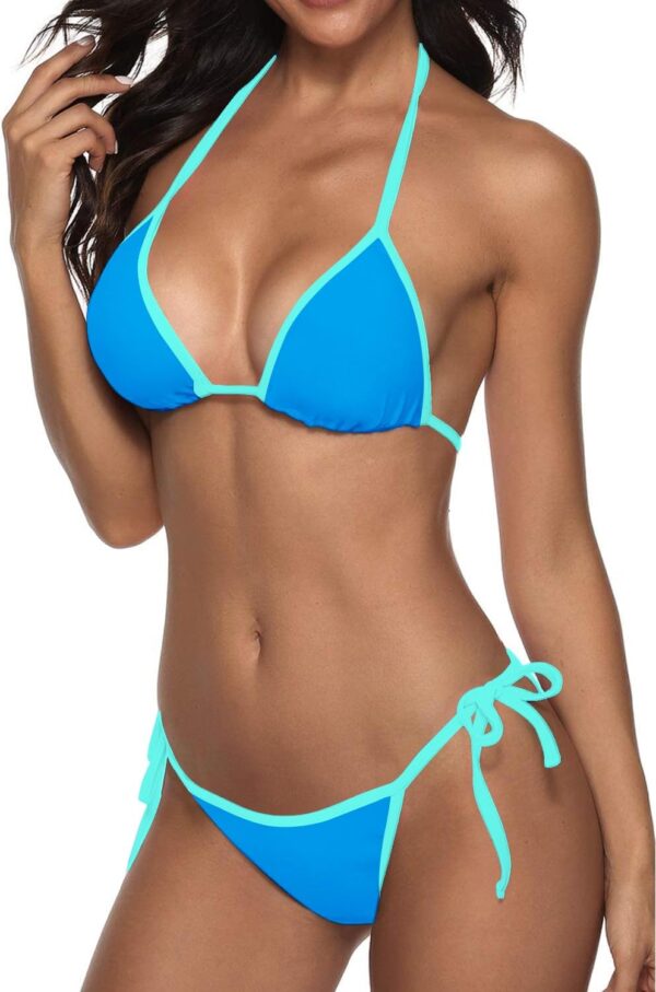 Suvimuga Women Two Piece Swimsuit Color Block Swimwear Halte... - Image 3