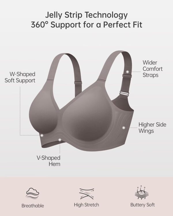 Vertvie Women's Seamless Bra Wireless Push Up Support Bra Co... - Image 3