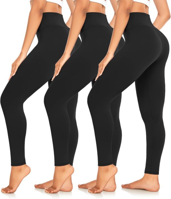 3 Pack High Waisted Leggings for Women No See-Through Soft A... - Image 2