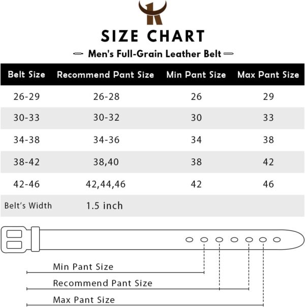 KEECOW Men's 100% Italian Cow Leather Belt Men With Anti-Scr... - Image 7