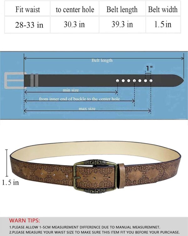 TOPACC Womens Western Belts for Jeans Cowgirl Belt with Buck... - Image 5