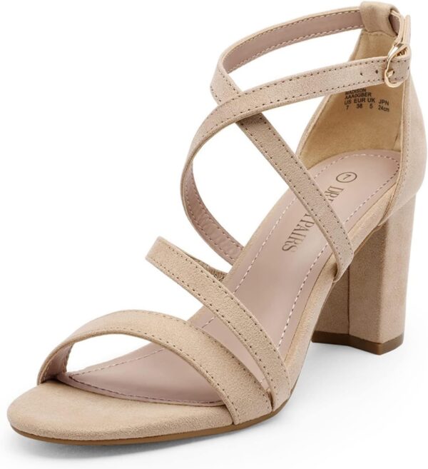 DREAM PAIRS Women’s Ankle Strap Dress Pump Low Chunky Heel S... - Image 2