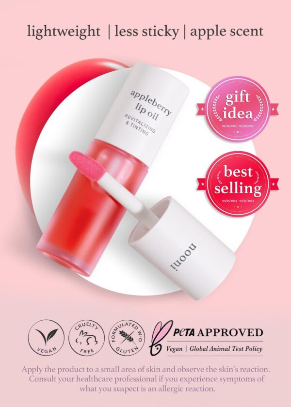 NOONI Vegan Lip Oil Bundle - Appleberry & Appleclear | Lip S... - Image 4