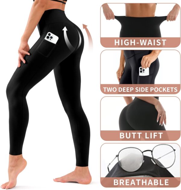 Hmuuo 3 Pack Leggings for Women High Waisted Tummy Control N... - Image 6