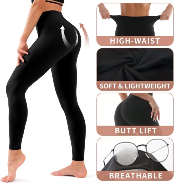 Hmuuo 3 Pack Leggings for Women High Waisted Tummy Control N... - Image 6