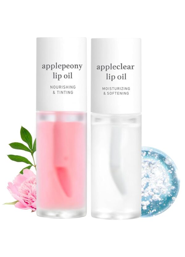 NOONI Korean Vegan Lip Oil - Applepeony, 0.12 Fl. Oz + Korea... - Image 2
