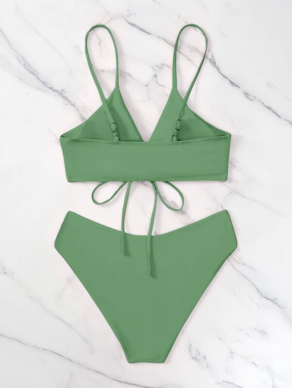 Meetall Women's High Cut String Triangle Bikini Set Swimsuit... - Image 3
