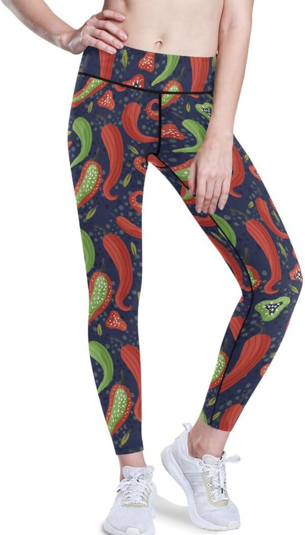 KLL Hot Spicy Food Vegan Cartoon Yoga Pants for Womens Runni... - Image 2