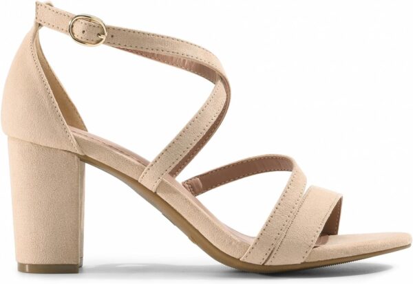 DREAM PAIRS Women’s Ankle Strap Dress Pump Low Chunky Heel S... - Image 4