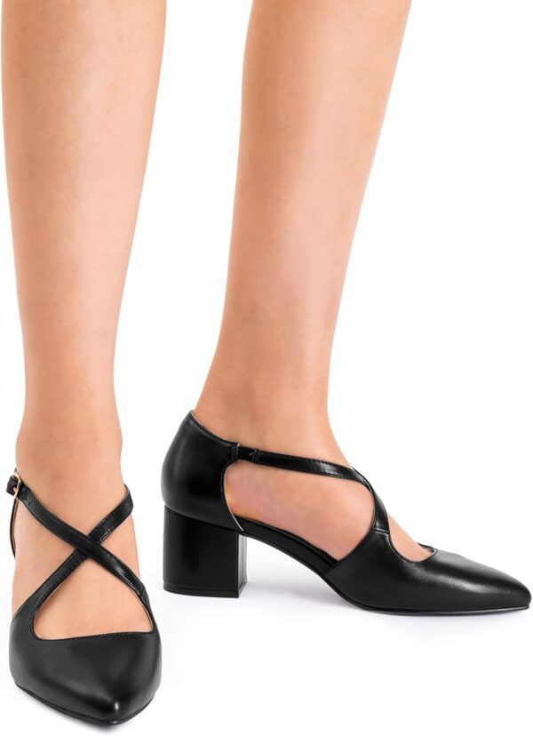 DREAM PAIRS Women's Chunky Heels Dress Pumps Closed Pointed ... - Image 6