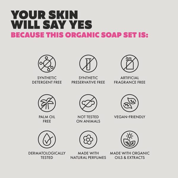 Organic Soaps Bars (Set of 8) - Shea Butter, Olive Oil, Lava... - Image 3