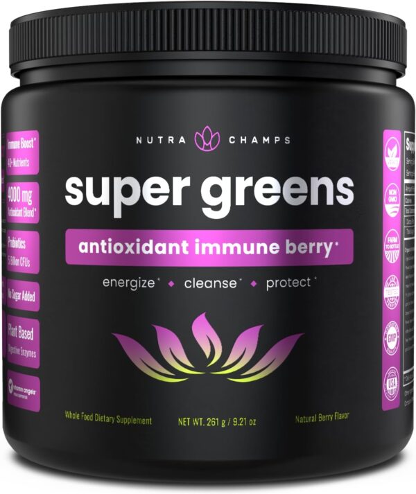 NutraChamps Super Greens Powder Premium Antioxidant Superfoo... - Image 2
