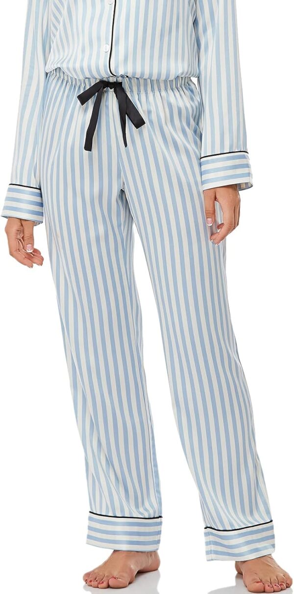Women's Satin Pajama Set Long Sleeve Button Down Sleepwear 2... - Image 6