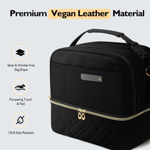 Large Lunch Bag Women - 2 Tier Vegan Leather Insulated Leakp... - Image 4