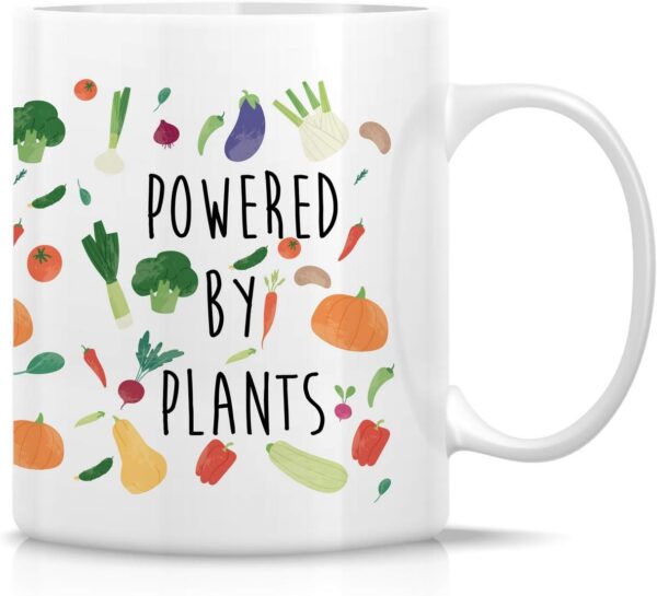 Retreez Funny Mug - Powered By Plants Vegan Vegetarian 11 Oz... - Image 2