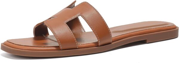 Stratuxx Kaze Womens Flat Sandals Flat Slide Sandals White,B... - Image 2