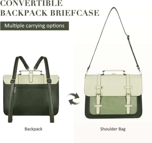 ECOSUSI Laptop Bag for Women Vegan Leather Messenger Bag Fas... - Image 4