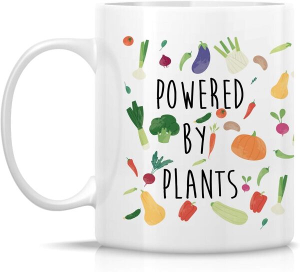 Retreez Funny Mug - Powered By Plants Vegan Vegetarian 11 Oz... - Image 3