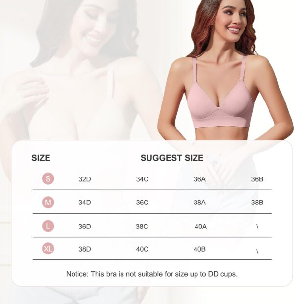 Eleplus 3 Pieces Deep V Wireless Bras for Women Seamless Com... - Image 7