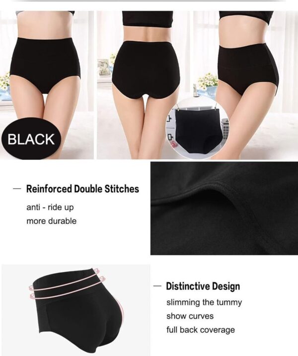 Women's High Waist Cotton Underwear Stretch Briefs Soft Comf... - Image 6
