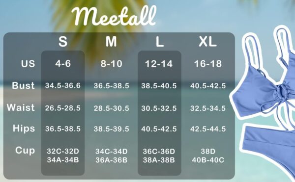 Meetall Women's High Cut String Triangle Bikini Set Swimsuit... - Image 6
