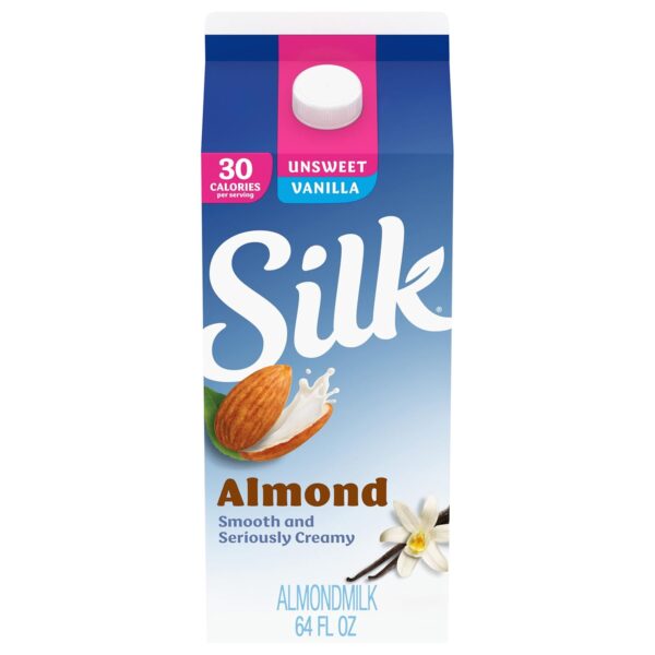 Silk Almond Milk, Unsweet Vanilla, Dairy Free, Gluten Free, ... - Image 2