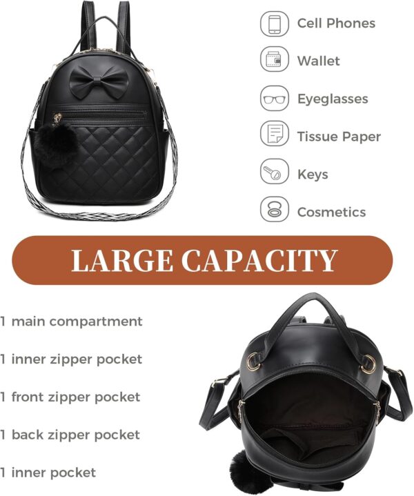 I IHAYNER Cute Little Backpack Purse with Bow Mini Backpack ... - Image 7