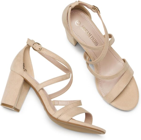 DREAM PAIRS Women’s Ankle Strap Dress Pump Low Chunky Heel S... - Image 7