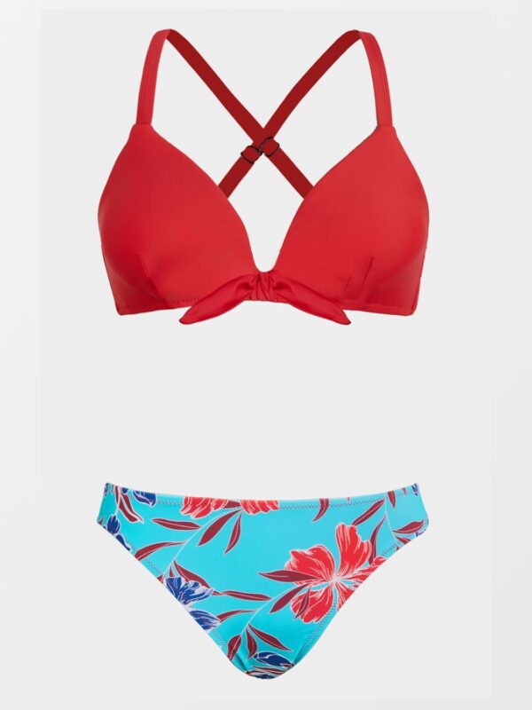 CUPSHE Women's Two Piece Bikini Set Floral Print Knot Bunny ... - Image 6