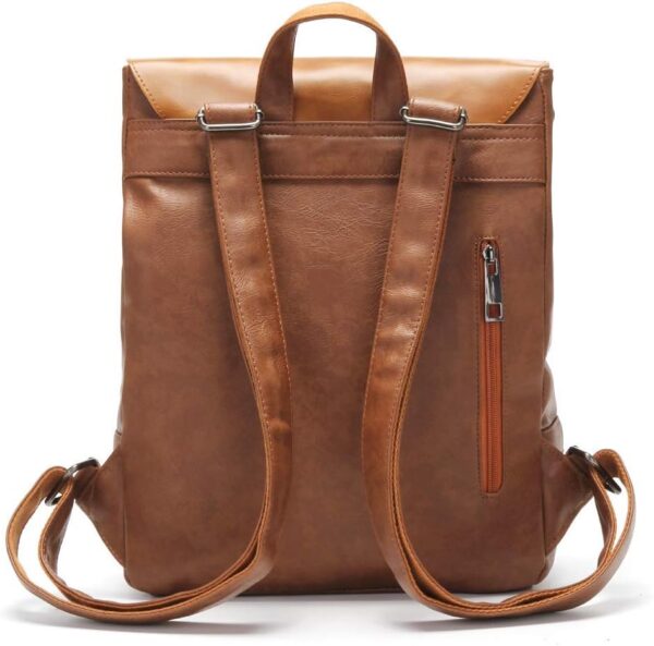 LXY Vegan Leather Backpack Vintage Laptop Bookbag for Women ... - Image 6