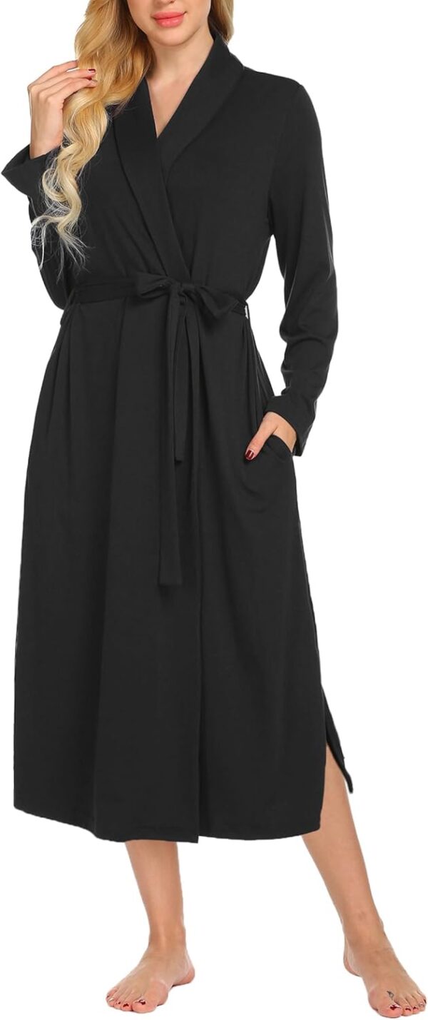 Ekouaer Robes for Women Long Sleeve Knit Kimono Bathrobe Sof... - Image 2