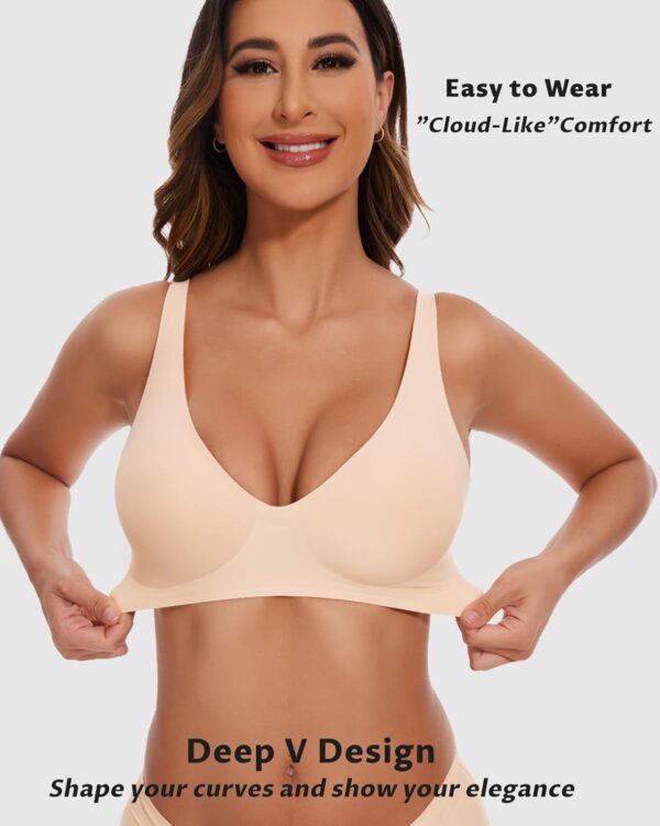 Vinfact Deep V Bras for Women No Underwire Buttery Soft Wire... - Image 5