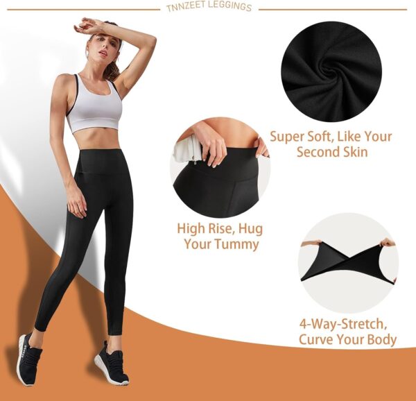 High Waisted Leggings for Women - No See Through Tummy Contr... - Image 5
