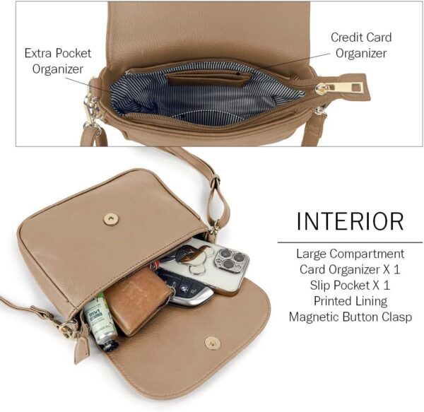 EVVE Small Crossbody Bags for Women Trendy Flap Saddle Purse... - Image 4