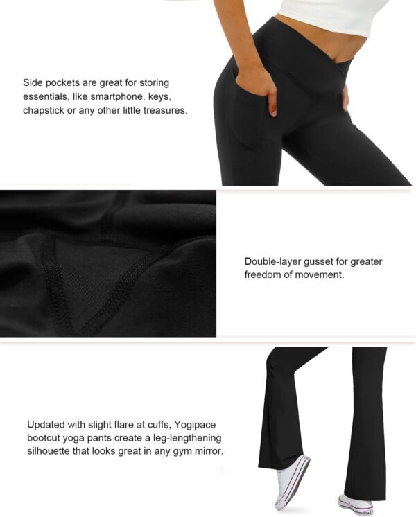 Women's Flare Yoga Pants with Pockets-V Crossover High Waist... - Image 5
